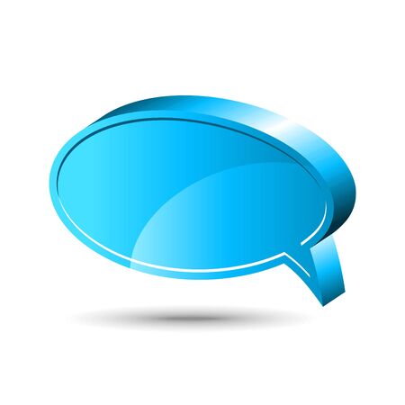 Vector glossy chat box in blue color.のイラスト素材