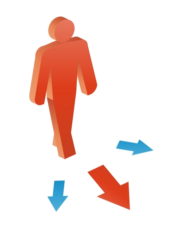 Business man choice right way of the career.のイラスト素材