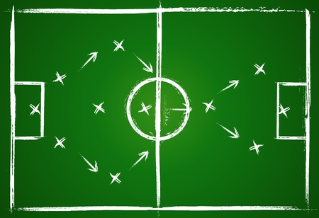 Football teamwork strategy. Illustration game.のイラスト素材