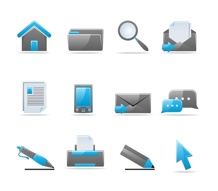 Set of 12 glossy web icons. Shopping, business and money icon set. Part 3. (see other in my portfolio)のイラスト素材