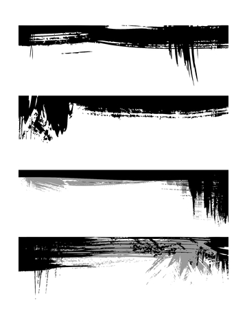Set of grunge edges. illustration in black color.のイラスト素材