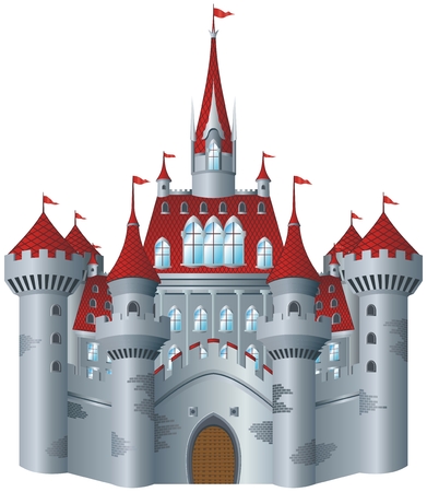 Fairy-tale castle on white background.のイラスト素材