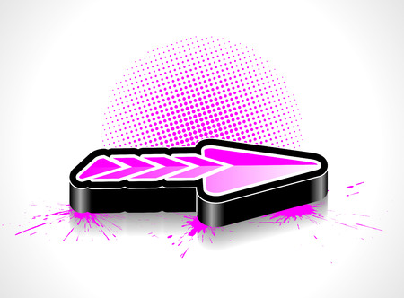  arrow with abstract elements. Illustration in pink color.のイラスト素材