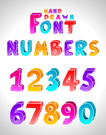Hand drawn font. Numbers. (Letters see in portfolio)のイラスト素材