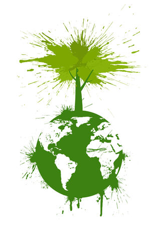 Green concept. Concept ecology background in grunge style. のイラスト素材