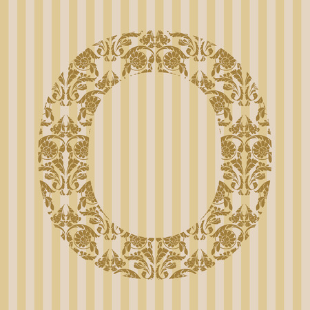 Floral font. Ornament letter on decoration background.のイラスト素材