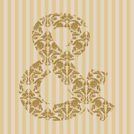 Floral font. Ornament symbol on decoration background (see other in my portfolio).のイラスト素材