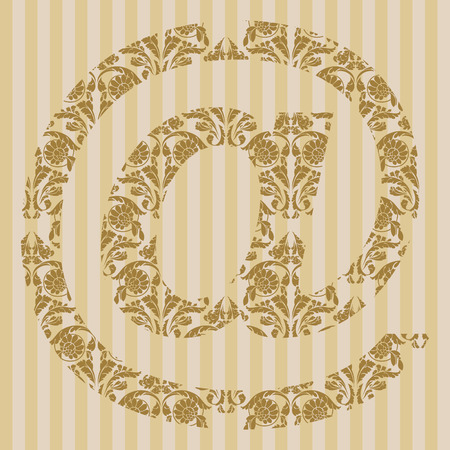 Floral font. Ornament symbol on decoration background (see other in my portfolio).のイラスト素材