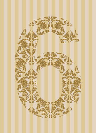 Floral font. Ornament number on decoration background (see other in my portfolio).
のイラスト素材