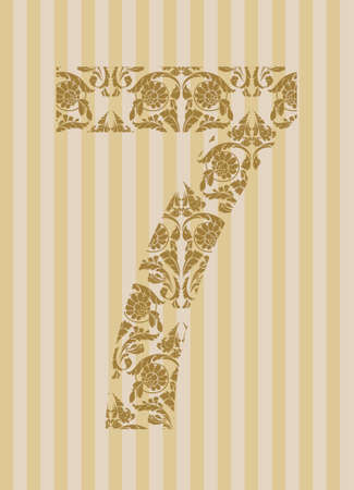 Floral font. Ornament number on decoration background (see other in my portfolio).
のイラスト素材
