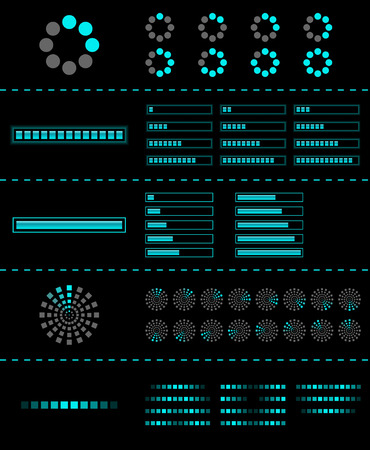  preloader. Nice to use as part of your design. 3D, line and round preloaders collection.のイラスト素材