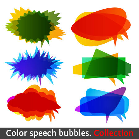 Color speech bubbles collection eps10. Modern set of creative talk symbol. Colorful design element.のイラスト素材