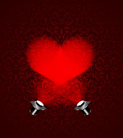 Heart. Abstract vector background. Design light effect.のイラスト素材