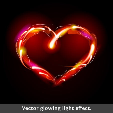Vector light effect heart  Firework design illustration のイラスト素材
