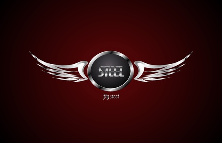 Wings steel symbol  Abstract vector business background のイラスト素材