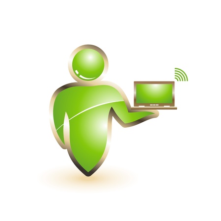 Wifi icon. Concept vector people. Mobile person.のイラスト素材