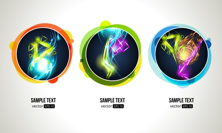 Light Effect in Round Frames. Light Effect Background.のイラスト素材
