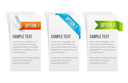Set of Colorful Sample Option Stickers.のイラスト素材