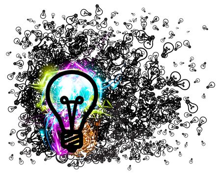  bulb background with shine effects.