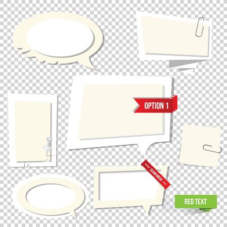 Paper text bubbles. Vector note.のイラスト素材