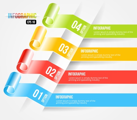 Modern Origami style Infographic and Options Banner. Diagram, Web Design Layout. Illustration.のイラスト素材
