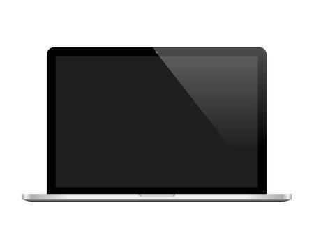 Notebook. Laptop Isolated on White Background With Dark Empty Screen. Vector Illustration. のイラスト素材