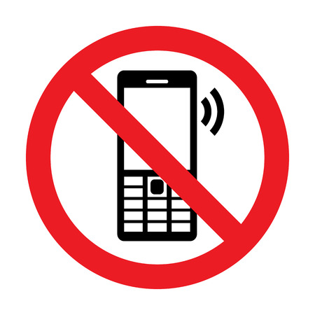 No Cell Phone Vector Signのイラスト素材