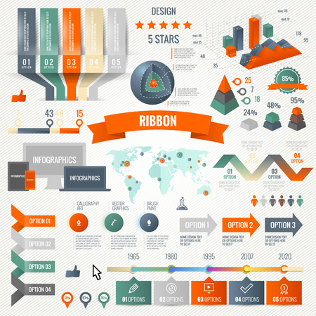 Infographics set with options.のイラスト素材