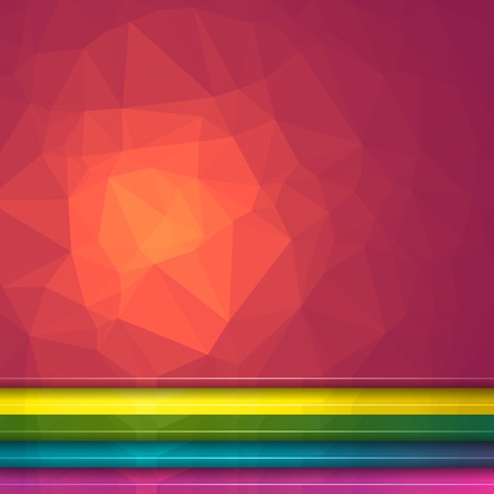Poligon Light Effect Background. Set of Five Geometric Triangular Illustrations. Web Site Headersのイラスト素材