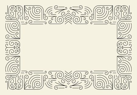 Mono Line Frame. Simple Certificate Borderのイラスト素材