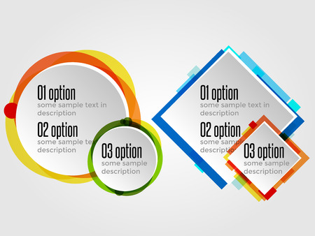 Round Design Frames for Options Banners or Infographicsのイラスト素材