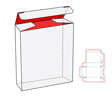 Cool Realistic White Package Cardboard Box Opened. For electronic device and other products. Vector Cardboard cut-outのイラスト素材