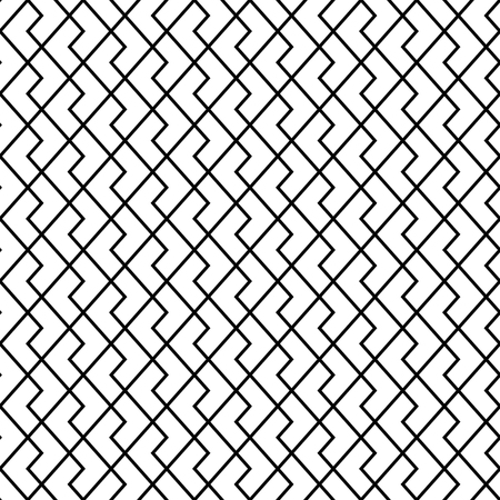 Vector seamless pattern. Modern stylish black and white texture. Geometric ornament with striped rhombusesのイラスト素材