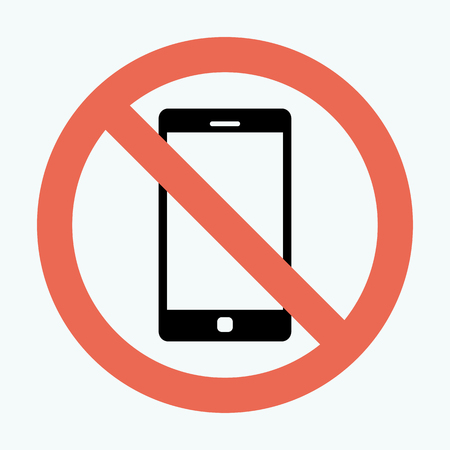 Vector no cell phone sign. Smartphone iconのイラスト素材