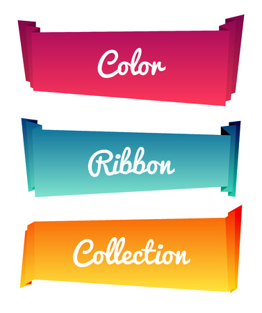 Colorful paper roll long collections design on white background, vector illustration. Color paper ribbonsのイラスト素材