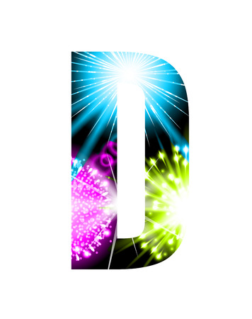 Sparkler firework letter isolated on white background, Letter Dのイラスト素材