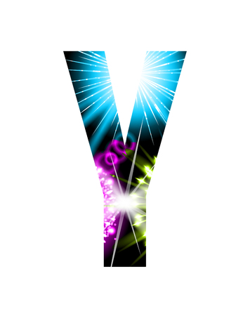 Sparkler firework letter isolated on white background, Letter Yのイラスト素材