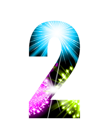 Sparkler firework figure isolated on white background. Vector design light effect alphabet.のイラスト素材