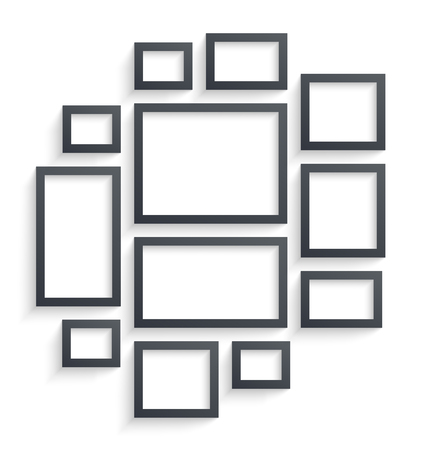 Wall picture frame templates isolated on white background.のイラスト素材
