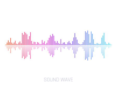 Vector Sound Wave. Colorful sound waves for party, DJ, pub, clubs, discos. Audio equalizer technology. Vector illustration for mobile appのイラスト素材