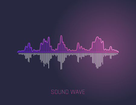 Vector Sound Wave. Colorful sound waves for party, DJ, pub, clubs, discos. Audio equalizer technology. Vector illustration for mobile appのイラスト素材