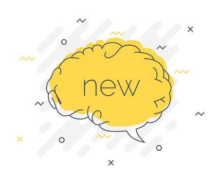 Quick Tips badge with speech bubble new brain. Trendy flat vector on white background. Smart concept vector illustration.の写真素材