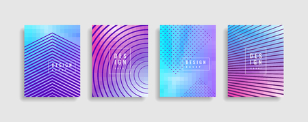 Minimal covers design. Colorful halftone gradients. Future geometric patterns. Eps10 vectorのイラスト素材