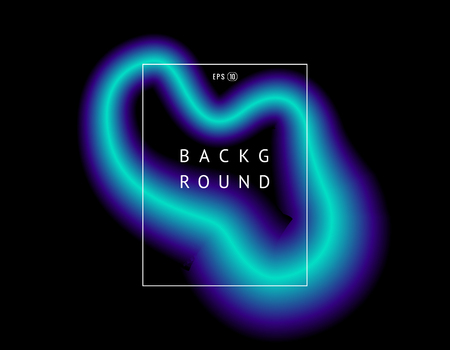 Beautiful colorful vector light effect of neon glow and flash. Background with flying design elements with frame for text.の写真素材