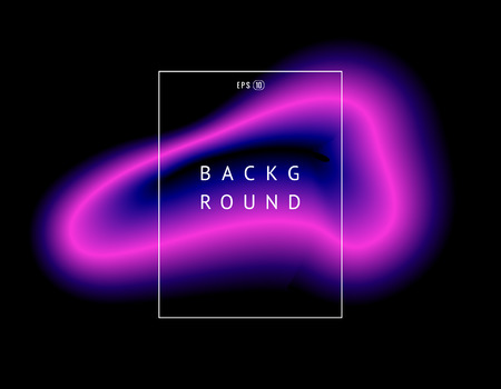 Beautiful colorful vector light effect of neon glow and flash. Background with flying design elements with frame for text.の写真素材