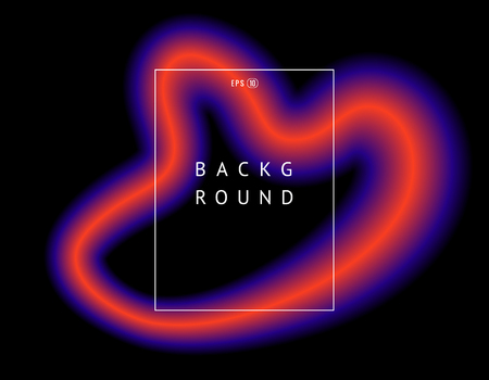 Beautiful colorful vector light effect of neon glow and flash. Background with flying design elements with frame for text.の写真素材