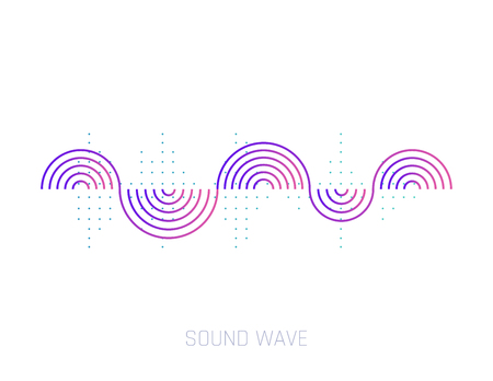 Vector Sound Wave. Colorful sound waves for party, DJ, pub, clubs, discos. Audio equalizer technology. Vector illustration for mobile appのイラスト素材