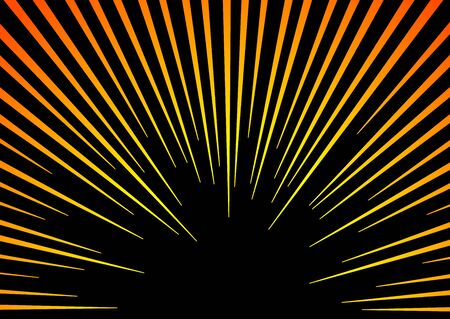 Sun Rays or Explosion Boom. Hyper Speed Warp Sun Rays or Explosion Boom for Comic Books Radial Background Vectorのイラスト素材