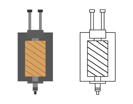 Flat vector icon of water filter. Color and sketch style. Water filters at home component for clean water business and logos. The Element of system for purification of water.のイラスト素材