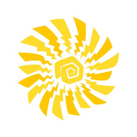 Sun icon. Abstract yellow sun shape. Sun  iconのイラスト素材